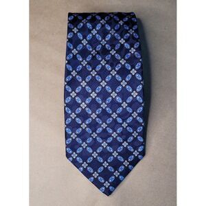 Stefano Ricci for Battaglia Men's Tie Blue Pure Silk Geometric Pattern Italy